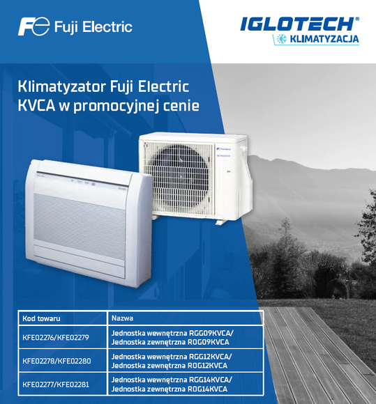 Klimatyzator Fuji Electric KVCA w promocyjnej cenie