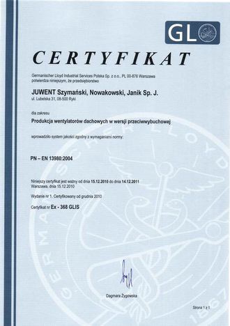 Certyfikaty ISO dla Juwent