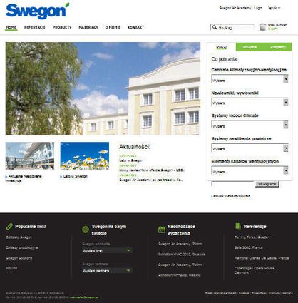 Nowa strona internetowa Swegon