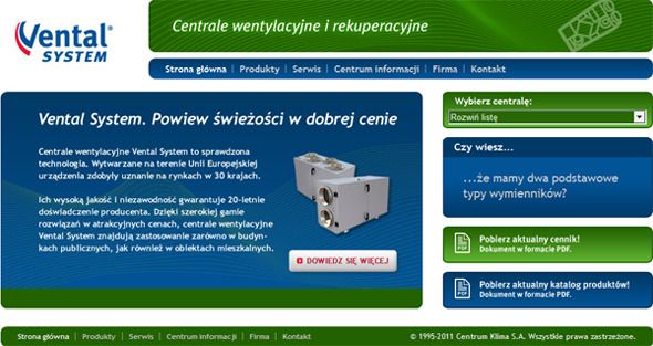 Vental.pl: nowa strona produktowa central wentylacyjnych