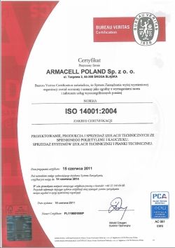 Armacell z ekologicznym certyfikatem ISO 14001