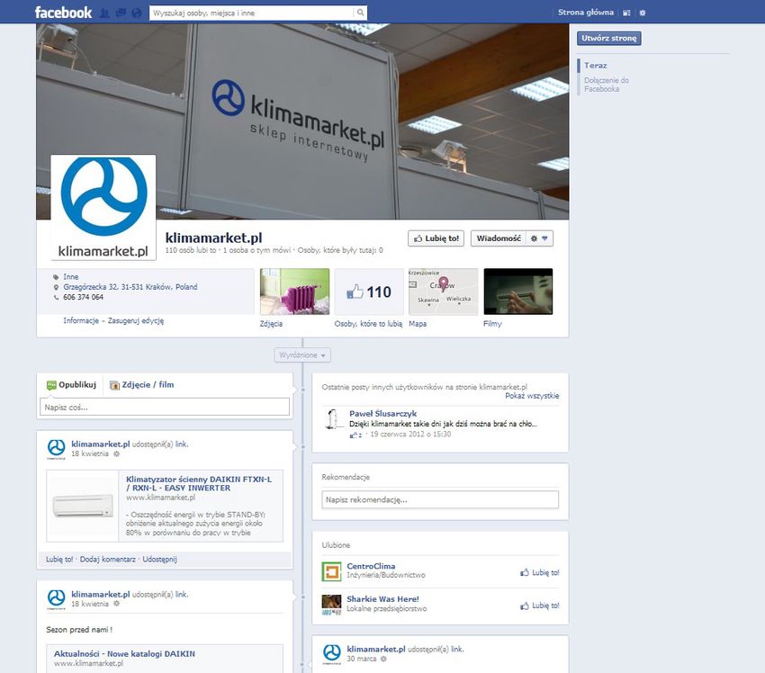 Klimamarket.pl na Facebooku