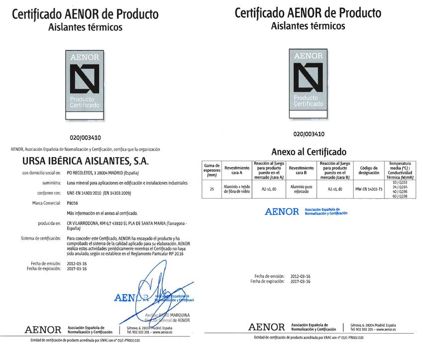 Certyfikat AENOR -j. hiszpański