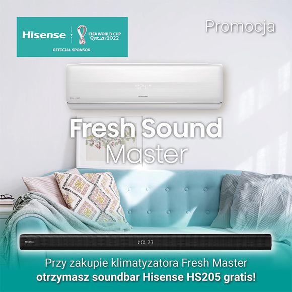 Przy zakupie klimatyzatora Fresh Master otrzymasz soundbar Hisense HS205 gratis!