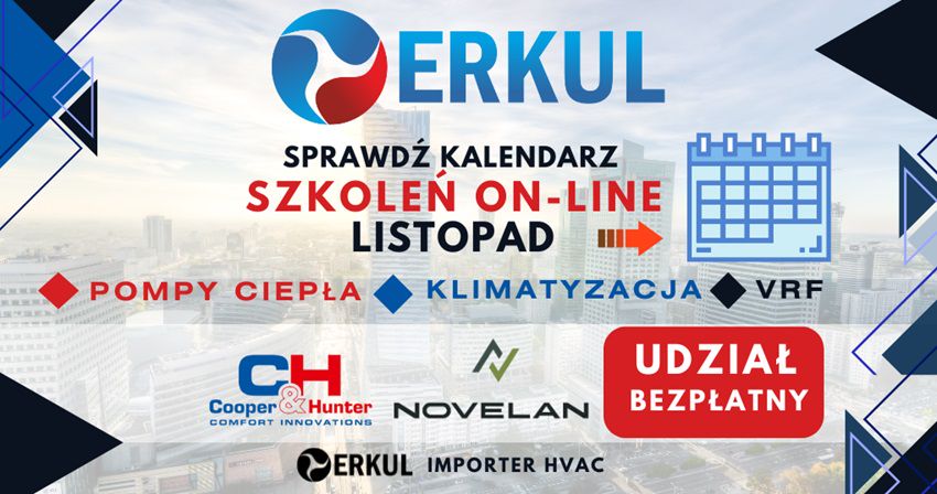 Sprawdź kalendarz szkoleń ON-LINE w listopadzie –  klimatyzacje oraz pompy ciepła!