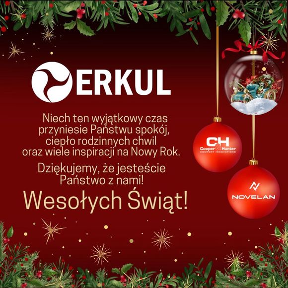 Świąteczna kartka z życzeniami od firmy Erkul