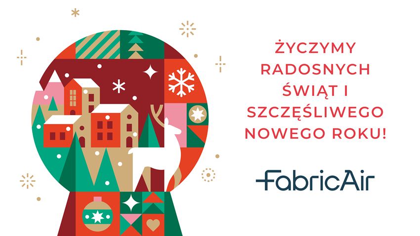Świąteczna kartka z życzeniami od firmy Fabric Air