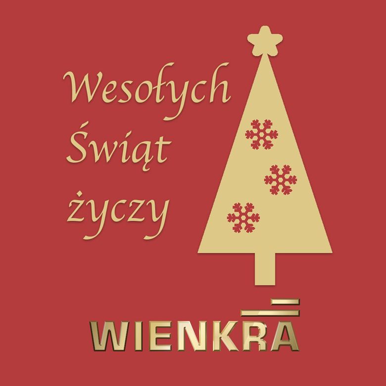 Świąteczna kartka z życzeniami od firmy Wienkra