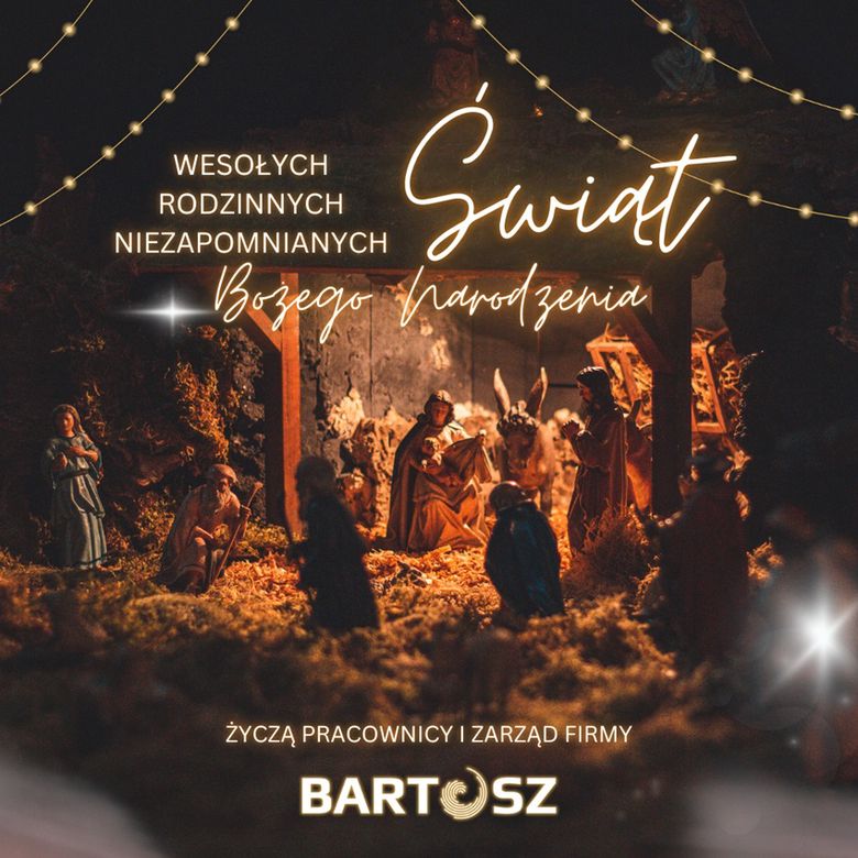Świąteczna kartka z życzeniami od Firmy Bartosz