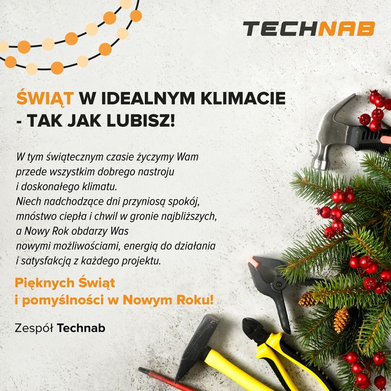 Świąteczna kartka z życzeniami od Technab