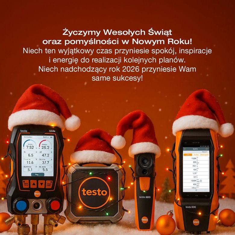 Świąteczna kartka z życzeniami od Testo