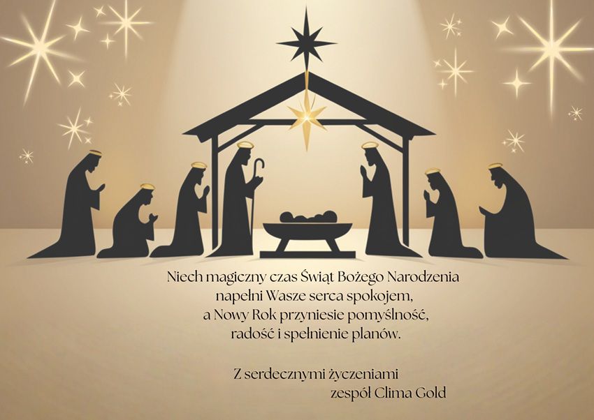 Świąteczna kartka z życzeniami od Clima Gold