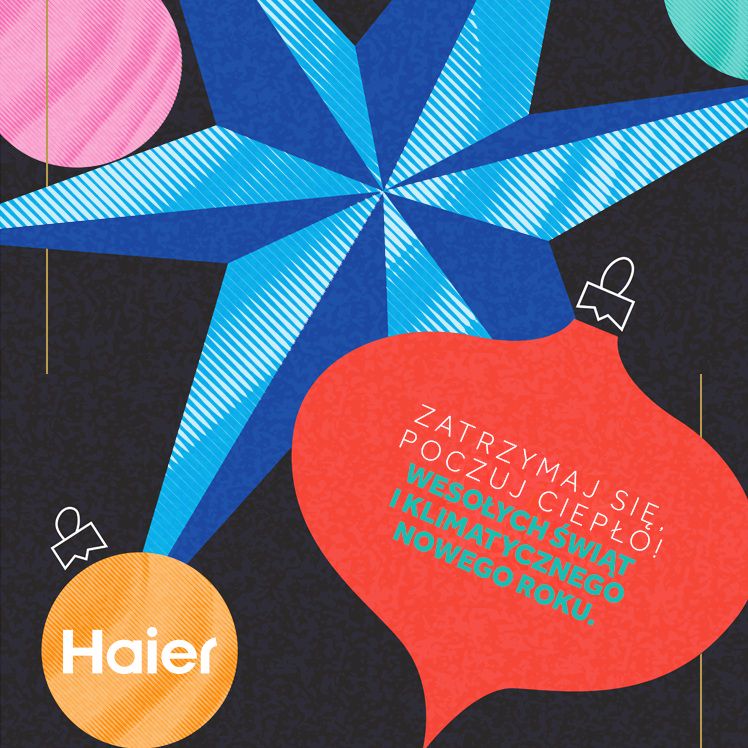 Świąteczna kartka z życzeniami od Haier