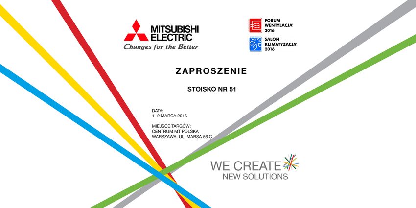 Mitsubishi Electric zaprasza na Forum Wentylacja Salon Klimatyzacja 2016.