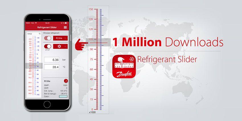 Danfoss świętuje milionowe pobranie aplikacji Suwak chłodniczy