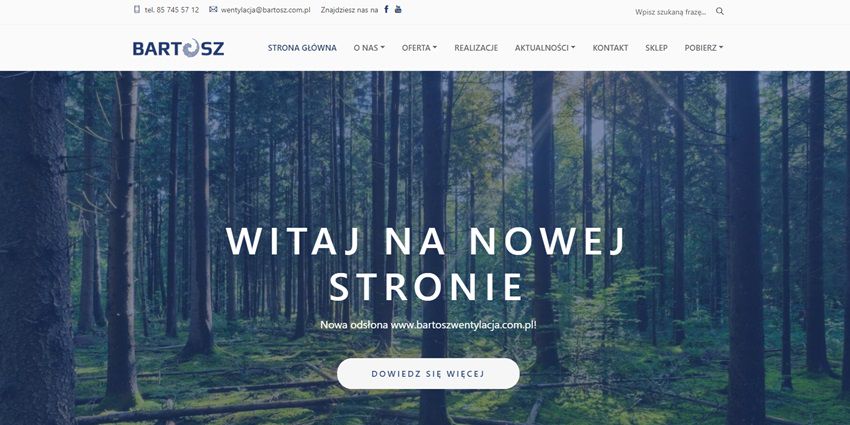Nowa strona internetowa firmy Bartosz!