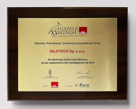 Iglotech nagrodzony Gazelą Biznesu 2019