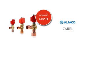 Zawory elektroniczne ExV-H  Carel do wtrysku gorącego gazu nowością w ofercie Alfaco.