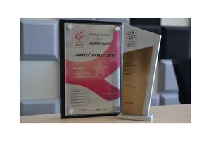 „JAKOŚĆ ROKU 2016” w kategorii PRODUKT w rękach firmy KLIMOR