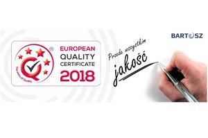 Firma Bartosz z certyfikatem jakości!