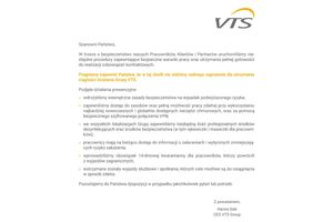 CEO VTS Group - Działania prewencyjne VTS Group - Koronawirus (COVID-19)