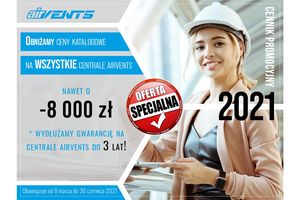 Obniżone ceny katalogowe na wszystkie centrale AirVents