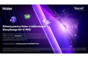 HAIER - hamowanie rozwoju SARS-CoV-2 przez Technologię Sterylizacja UV-C PRO potwierdzone certyfikatem