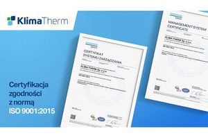Klima-Therm z nowym certyfikatem ISO 9001:2015
