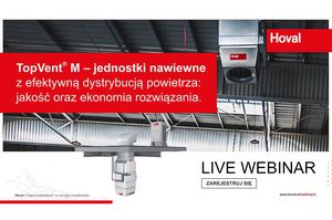 Webinarium z Hoval: „TopVent® M – jednostki nawiewne z efektywną dystrybucją powietrza: jakość produktu oraz ekonomia rozwiązania.”