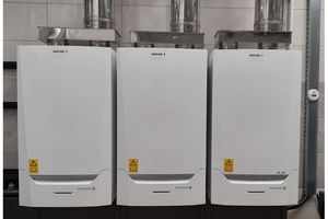 Kaskada kotłów De Dietrich w zajezdni MZK w Pabianicach 