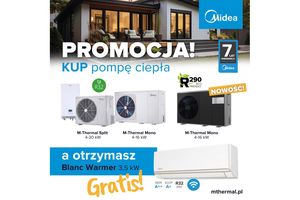 Nowa promocja Midea  - klimatyzator Midea Blanc Warmer 3,5 kW gratis przy zakupie pompy ciepła M-thermal Split i Mono!