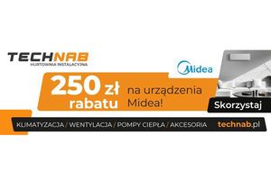 Zyskaj 250 zł rabatu na urządzenia Midea – tylko w sklepie internetowym Technab.pl!