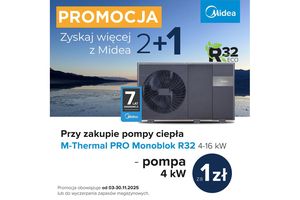 Zyskaj więcej z Midea 2+1 za 1 zł - jesienna promocja na pompy ciepła M-Thermal monoblok R32 PRO