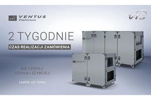 Centrale wentylacyjne VENTUS Platinium – dostępny w zaledwie 2 tygodnie