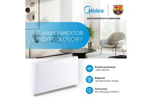 Klimakonwektor przypodłogowy Midea Slim - parametry techniczne i integracja z automatyką