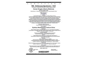 Certyfikat Klasy Szczelności dla okrągłych kształtek wentylacyjnych.