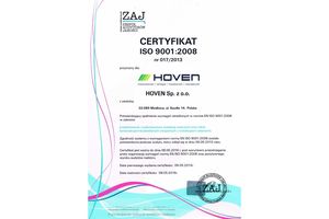 Kolektory słoneczne Hoven z certyfikatem ISO 9001
