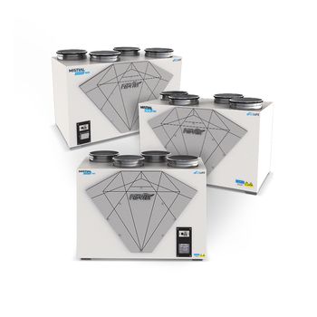 Centrala wentylacyjna MISTRAL PRIME z wylotami skierowanymi do góry - Rekuperatory