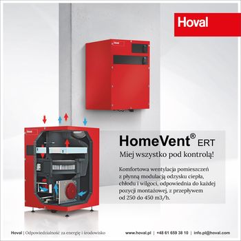 HomeVent® ERT (250-450) komfortowa wentylacja dla mieszkań i biur z odzyskiem ciepła.